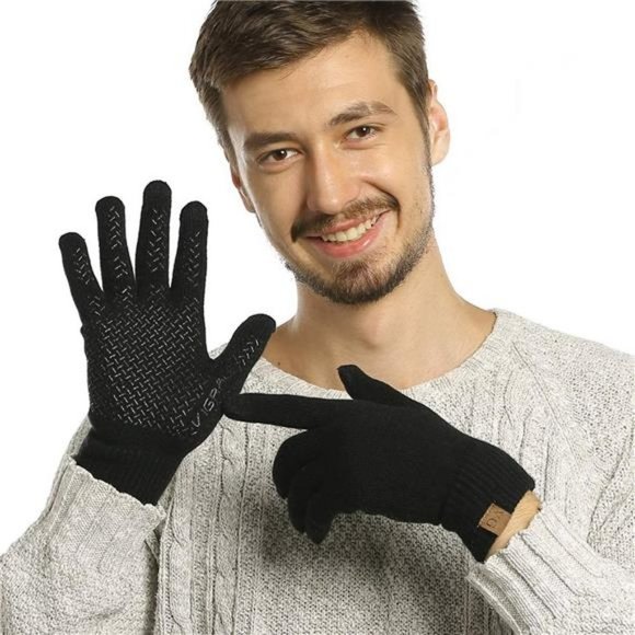 Winter Touchscreen Gloves for Men Women Black - Picture 5 of 6